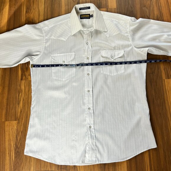 Vintage Panhandle Slim Pearl Snap Gold Stripe Men's Western Shirt - Large - Picture 9 of 13